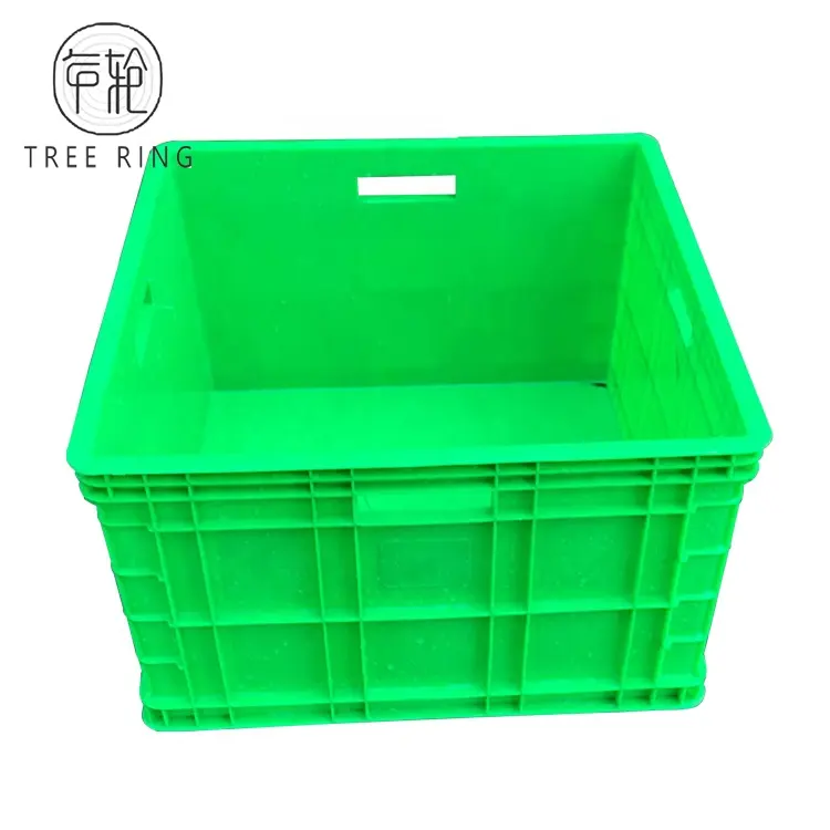 Caja de afición de cubo de plástico para apilar alimentos, color verde sólido de 40 litros, tamaño de exhibición de mariscos 495*495 * H300mm