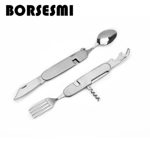 Ensemble de couverts multifonctionnels <span class=keywords><strong>en</strong></span> acier inoxydable pour le camping, <span class=keywords><strong>3</strong></span> <span class=keywords><strong>en</strong></span> <span class=keywords><strong>1</strong></span>, vaisselle portable, couverts de voyage, <span class=keywords><strong>cuillère</strong></span>, <span class=keywords><strong>fourchette</strong></span>, <span class=keywords><strong>couteau</strong></span> de poche - Product Image 4