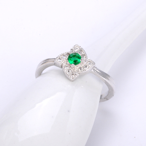 Gros dernières custom Arabie Saoudite 18 <span class=keywords><strong>k</strong></span> or blanc plaqué vert AAA zircon anneau bijoux - Product Image 3