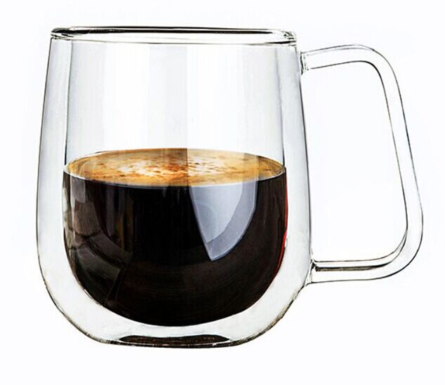 250ML Double Walled Borosilicate Glass Coffee Cup with Lid