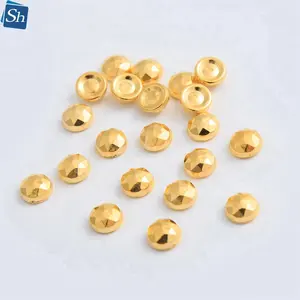 Factory Direct Sale Abs Beads Flat Back Plastic Imitation Half Round Golden Pearl Plastic In Bulk