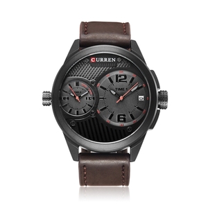 CURREN-reloj deportivo de cuarzo para hombre, pulsera de cuero a la moda, 8249