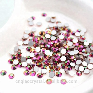 Plateado colores AB plata folid pedrería de cristal posterior plana para los accesorios de la ropa - Product Image 4