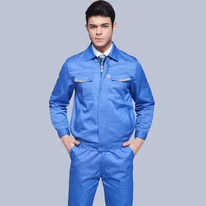 Giacca uniforme da lavoro per abbigliamento da lavoro per l'industria di ingegneria blu di fabbrica di etichette personalizzate