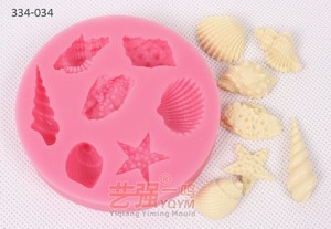 قذيفة قالب من السيليكون ، الشاطئ تزيين الكعكة ، البحر قذيفة فندان الديكور - Product Image 2