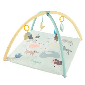 Jungle animal prints horse with toys green baby playing mat