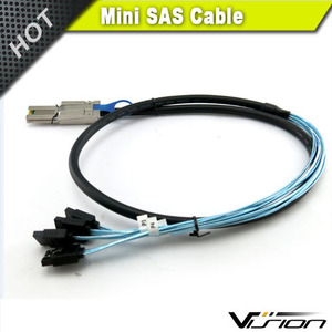 Mini SAS 4x SFF-8088 Host to 4-SATA <strong>External</strong> <strong>Hard</strong> <strong>Disk</strong> Fanout Raid Cable (3Ft) - Product Image 2
