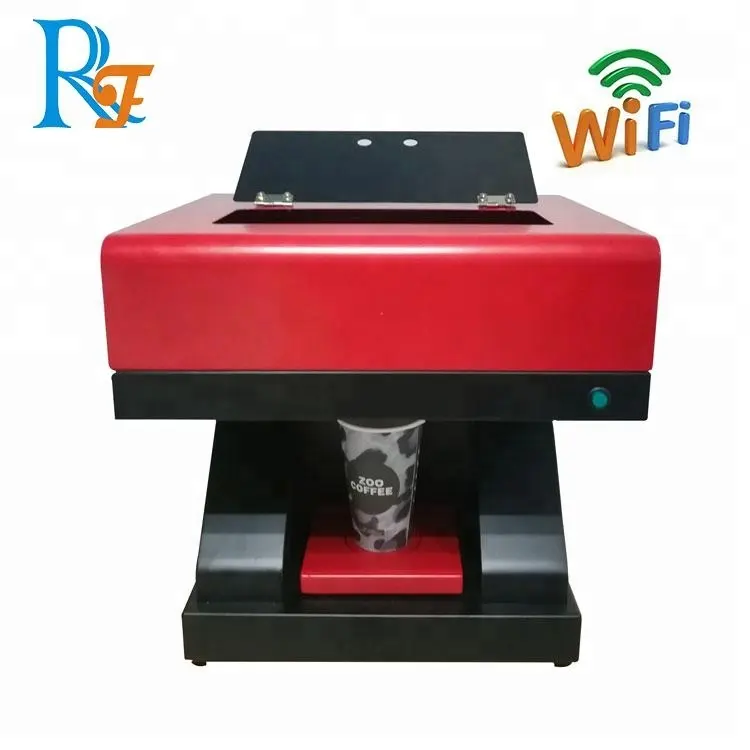 Сканирование QR-кода переноса фотографий селфи латте арт кофе принтер