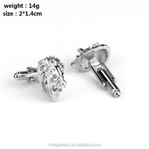 ファッションアクセサリーアニマルライオンヘッドシルバーカフリンクス - Product Image 4