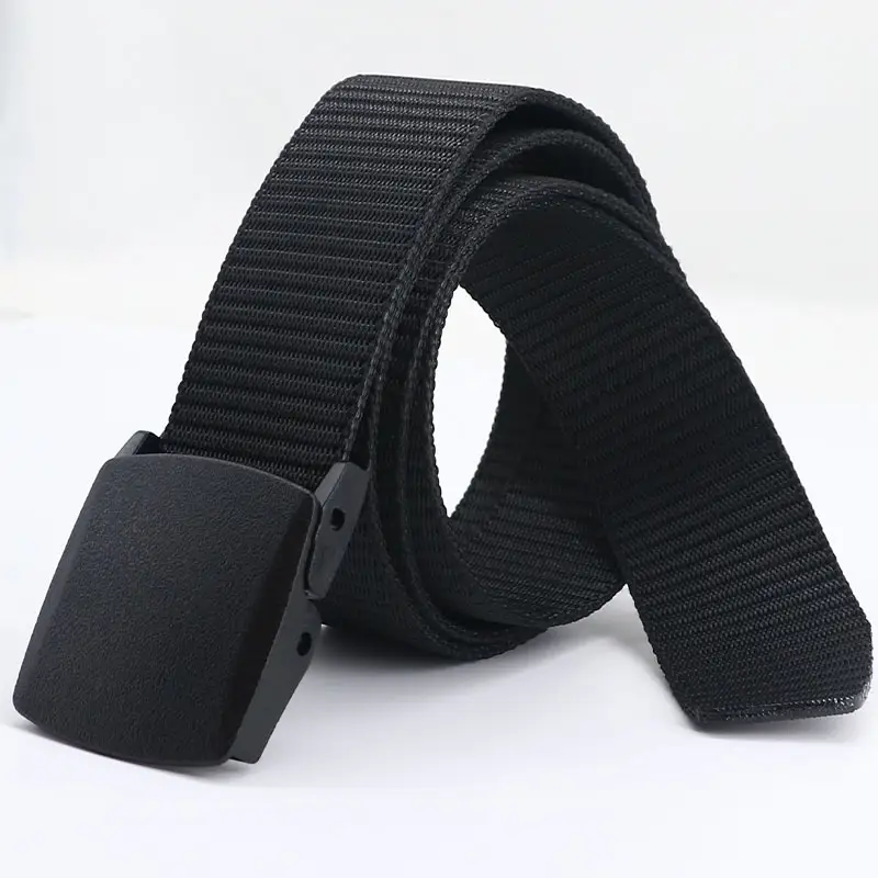 3.8cm Black Khaki Weave Nylon Webbing Belt Men's Durable and Firm Belt