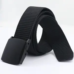 3,8 cm schwarzer Khaki Weave Nylon Gurtband Herren strap azier fähiger und fester Gürtel