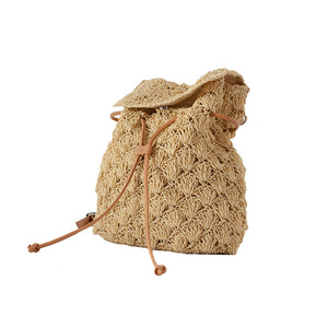 Fashion <strong>Bag</strong> for Ladies Holiday Backpack Woven <strong>Straw</strong> <strong>Bag</strong> Beach Handmade - Product Image 2
