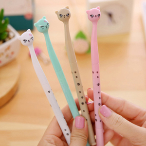 Écriture Bureau École Enfants <span class=keywords><strong>Mignon</strong></span> Kawaii <span class=keywords><strong>Chat</strong></span> de <span class=keywords><strong>Dessin</strong></span> Animé de Stylo 0.5mm Aiguille Pointe <span class=keywords><strong>Noir</strong></span> Encre Gel Stylos - Product Image 2