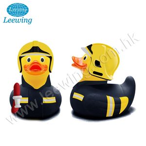Canard en caoutchouc de pompier en PVC plastique, jouet de bain, cadeau promotionnel - Product Image 1