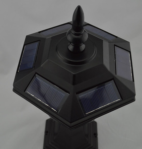 Extérieur de table solaire lampe poste, debout. avec couvercle en verre trempé& spire hexagone - Product Image 1