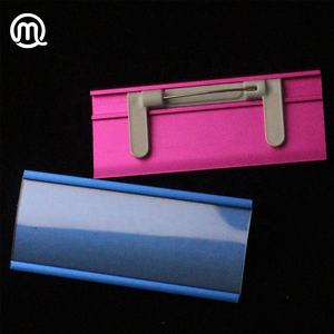 Plaque <span class=keywords><strong>de</strong></span> <span class=keywords><strong>nom</strong></span> en métal argenté et doré, en aluminium, directement <span class=keywords><strong>de</strong></span> l'usine, pour impression personnalisée avec clip <span class=keywords><strong>de</strong></span> sécurité - Product Image 3