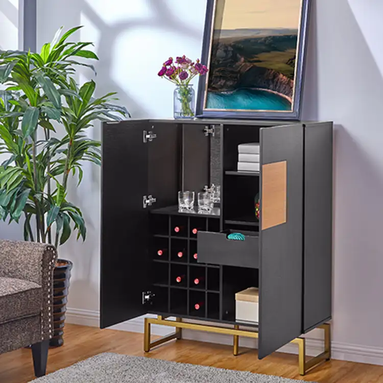 Personalizzato 16 anno produttore mini moderno display cabinet in legno di vino mobile bar