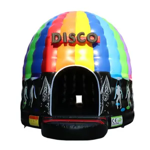 Factory sale led light commercial bouncy inflatable disco dome jumping bouncer castle