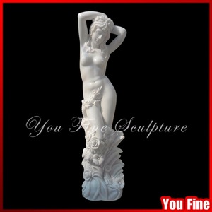Escultura Clásica de Mujer Desnuda Acostada en Mármol Blanco - Product Image 4