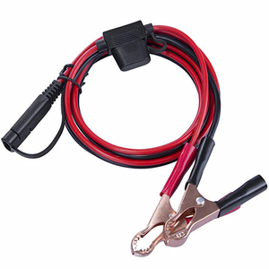 Câble de <span class=keywords><strong>batterie</strong></span> pour <span class=keywords><strong>moto</strong></span> avec connecteur terminal SAE, pinces crocodiles en acier et cuivre, et fusible 18AWG 1m - Product Image 4