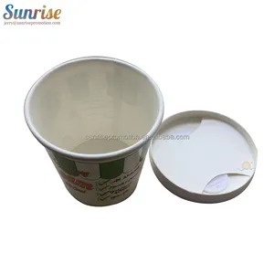 Custom logo printed ice cream paper cup yoghurt cup with lid and spoon