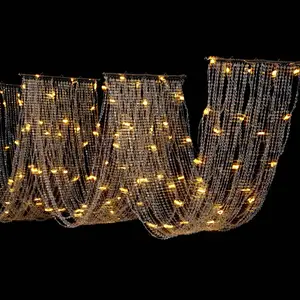 Luxury LED ceiling light decoration round beaded wedding light curtain Christmas Light String