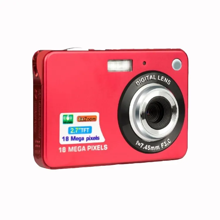 Oem 18.0Mega Pixel Hd Kids Red Digital Camera With 2.7Inch TFT Marco Funtion Face Detection Snapshot Camera
