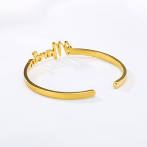 Miglior regalo personalizzato scrivi nome braccialetto alfabeto gioielli femme braccialetti dell'amicizia <span class=keywords><strong>con</strong></span> polsino in acciaio inossidabile personalizzato - Product Image 5