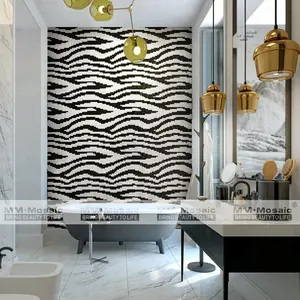 Patrón de cebra baño cocina baño azulejo de la pared de cerámica de diseño arte mosaico Mural de azulejos