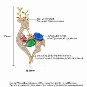 LUOTEEMI nueva moda lindo ciervo broche para las mujeres joyería de la boda de banquete broches pines Mujer regalo de Navidad - Product Image 2