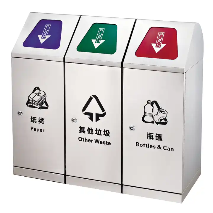 HANKO BM Poubelle extérieure de recyclage avec 3 compartiments