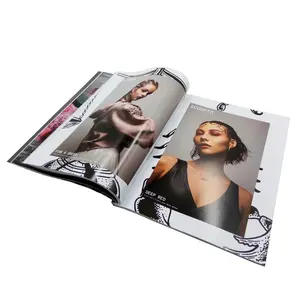 Magazine Printing Company Free Sample Book Printing Perfect Binding Hardcover Book Glossy Fashion Magazines Full Colors Printing Service