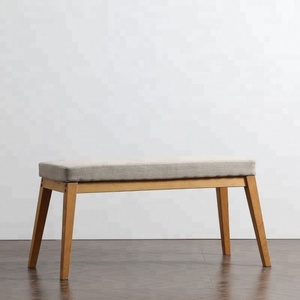 Moderna coperta imbottita panca con gambe in <span class=keywords><strong>legno</strong></span> e cuscino lungo fine letto sgabello panca per la camera da letto - Product Image 6