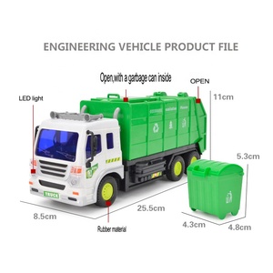 Di Vendita caldo 1:16 di Plastica di Pulizia Del Veicolo Attrito Powered <span class=keywords><strong>Camion</strong></span> <span class=keywords><strong>Della</strong></span> <span class=keywords><strong>Spazzatura</strong></span> Giocattolo con Luce e Musica e cestino per i bambini - Product Image 5