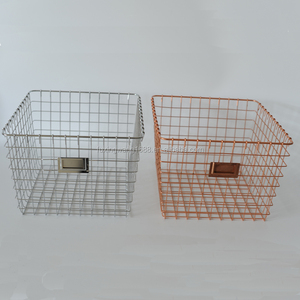 Cesta Do Armazenamento De Fio de <span class=keywords><strong>Metal</strong></span> Industrial do <span class=keywords><strong>vintage</strong></span>
