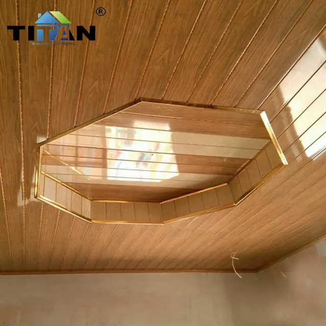 Paraguay Dominica Wood Grain PVC Ceiling And Tiles Companies