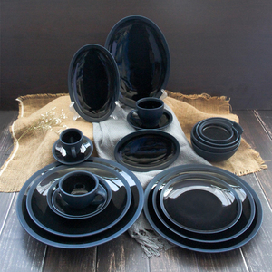 Ensemble de <span class=keywords><strong>vaisselle</strong></span> en porcelaine, <span class=keywords><strong>bleu</strong></span> <span class=keywords><strong>marine</strong></span>, ovale/rond en céramique, certificat CE, prix de vente d'usine en chine, pour l'exportation - Product Image 1