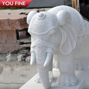 <span class=keywords><strong>Statua</strong></span> di <span class=keywords><strong>Elefante</strong></span> in Marmo Beige Naturale Scolpita a Mano per <span class=keywords><strong>Giardino</strong></span> Esterno - Product Image 6