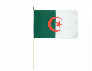 Drapeau algérien promotionnel personnalisé agitant la main symbole national pour l'utilisation de l'événement - Product Image 1