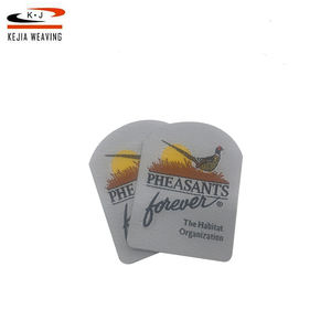 Corte ultrasónico de prensa de calor estándar de diseño adhesivo personalizado volver parche tejido - Product Image 1