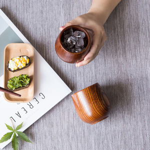 Top-Grade <strong>Natural</strong> <strong>Solid</strong> <strong>Wood</strong> Tea Cup Eco Friendly Reusable Wooden Drinking Coffee Cups Wine <strong>Mug</strong>