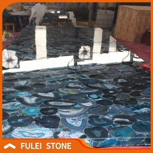 Vente en gros de grandes dalles de pierre d'agate bleue, pierre semi-précieuse - Product Image 4