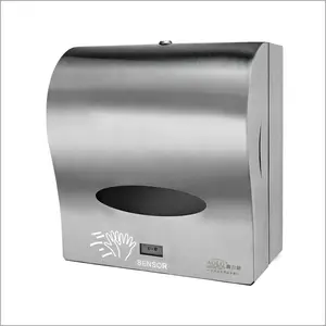 Dudukan Tisu Toilet Stainless Steel Otomatis, Dispenser Handuk Tisu Toilet, Wadah Kertas Gulung Jumbo Pasang Di Dinding dan Hotel