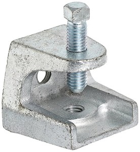 Penjepit Balok Girder Besi Cor Seng Industri, Baja Galvanis Lapis Seng, Termasuk Struktur Baut Pelana, Ukuran Metrik dan Inci - Product Image 2