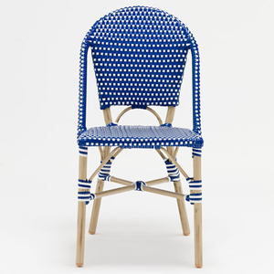 Extérieur En Aluminium Empilable En Plastique <span class=keywords><strong>Noir</strong></span> et Blanc En Osier Chaise de <span class=keywords><strong>Bistrot</strong></span> - Product Image 3