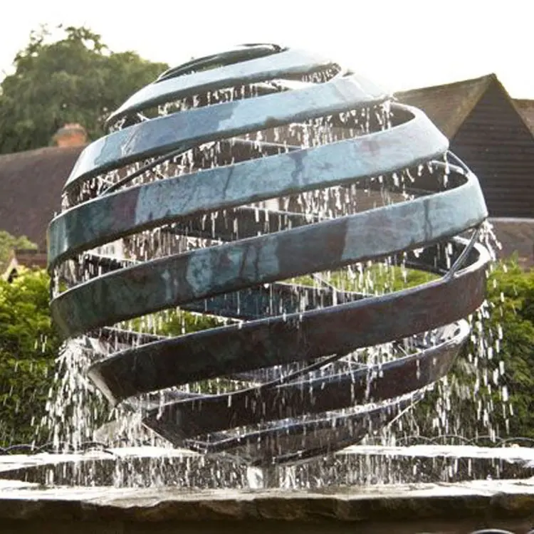 Custom hot-sale hollow landscape ball water fountain outdoor sculpture