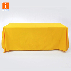 TJ-<span class=keywords><strong>Mantel</strong></span> <span class=keywords><strong>Rectangular</strong></span> de poliéster, Color y logotipo, 90x132 pulgadas, negro, apto para cubierta de mesa de 6 pies - Product Image 6