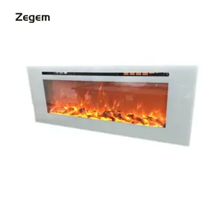 60" Double Usa Antique White Wall Mounted and Embedded Electric Fireplace/Heater for Household Use