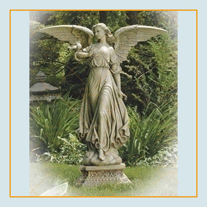 Venta al por mayor grande al aire libre hecho a mano de mármol escultura de Ángel alas estatua - Product Image 3