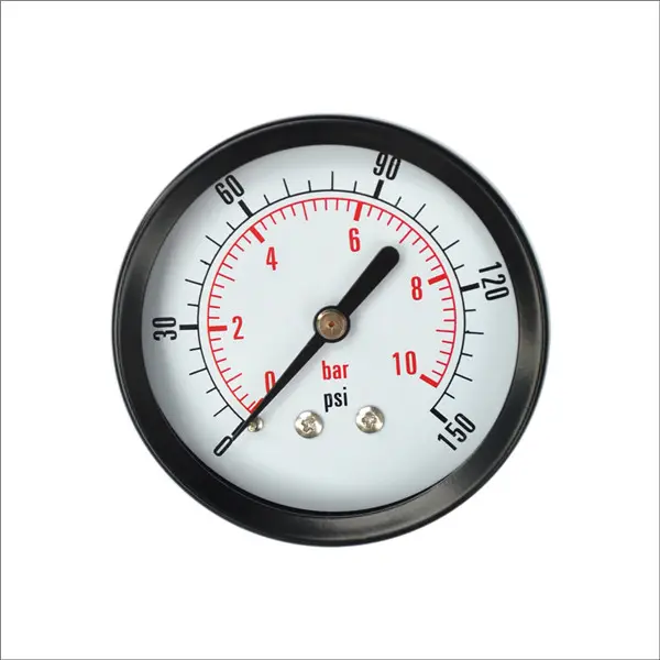 Standard Black Steel Body Air Pressure Gauge Unit